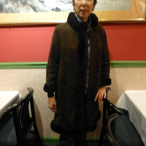 Dr.Zhivago brown suede mouton coat sz10